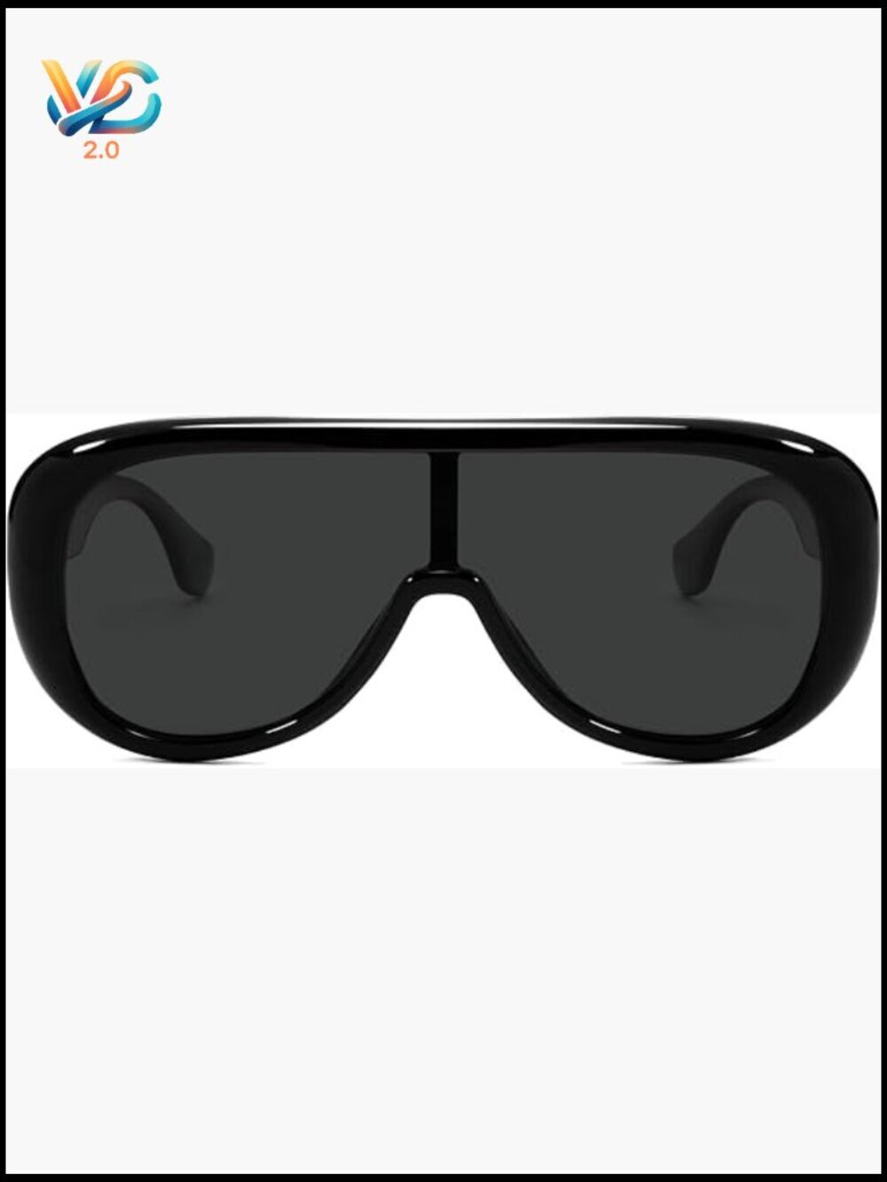 Oversized Square Sunglasses Trendy One-Piece Polarized Lens Retro Futuristic
